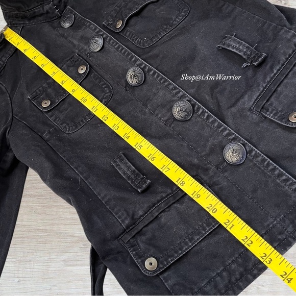 J. Crew rare vintage flap pocket navy cotton jacket with epaulets *iamwarrior - Picture 6 of 9